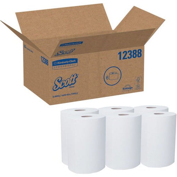 Scott Control Slimroll Hard Roll Paper Towels 8" x 580 ft - White - Absorbent - - Picture 6 of 7